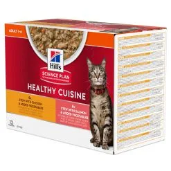 Hill's Science Plan Healthy Cuisine Mijoté Pour Chat Adulte Au Poulet Et Légumes Ajoutés - 12x80g